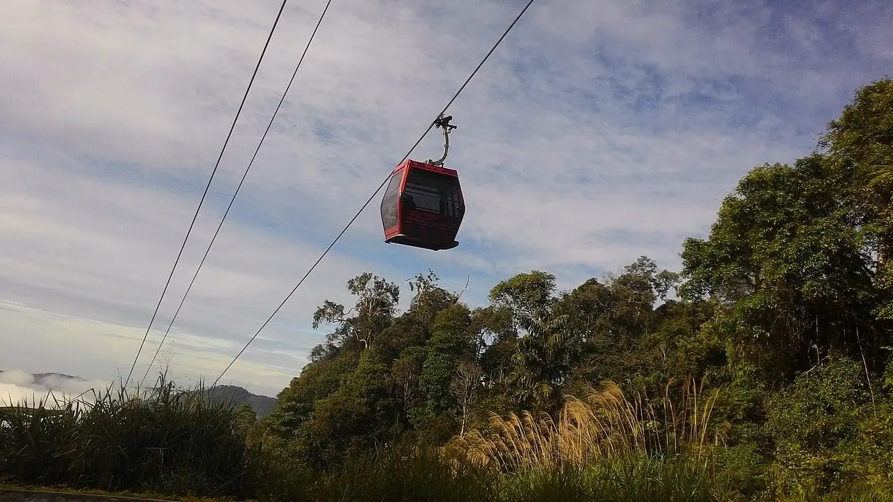 An Awana SkyWay gondola above the rainforest