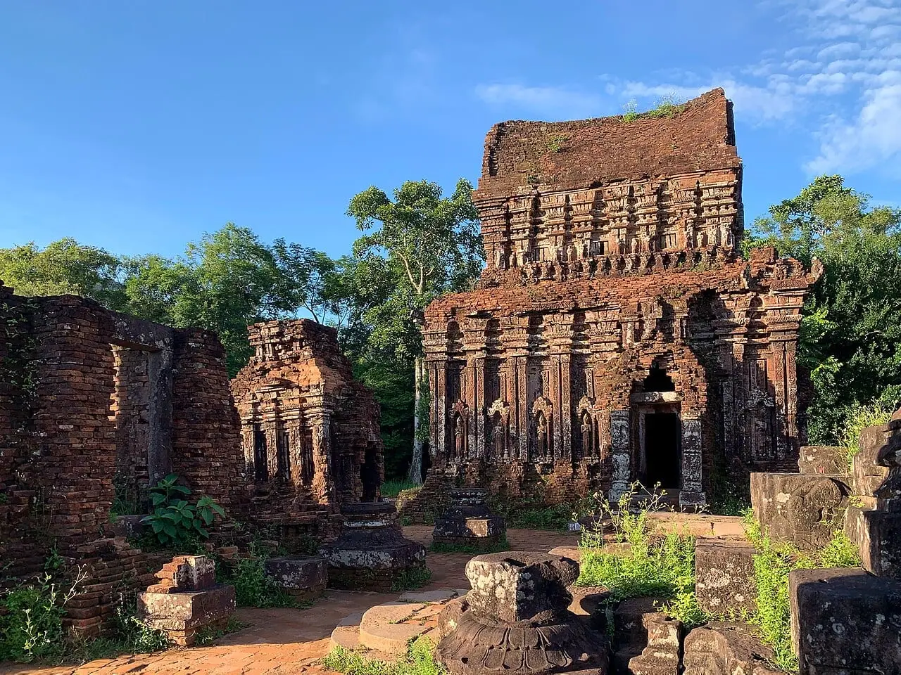 Brick temples of My Son in their jungle valley