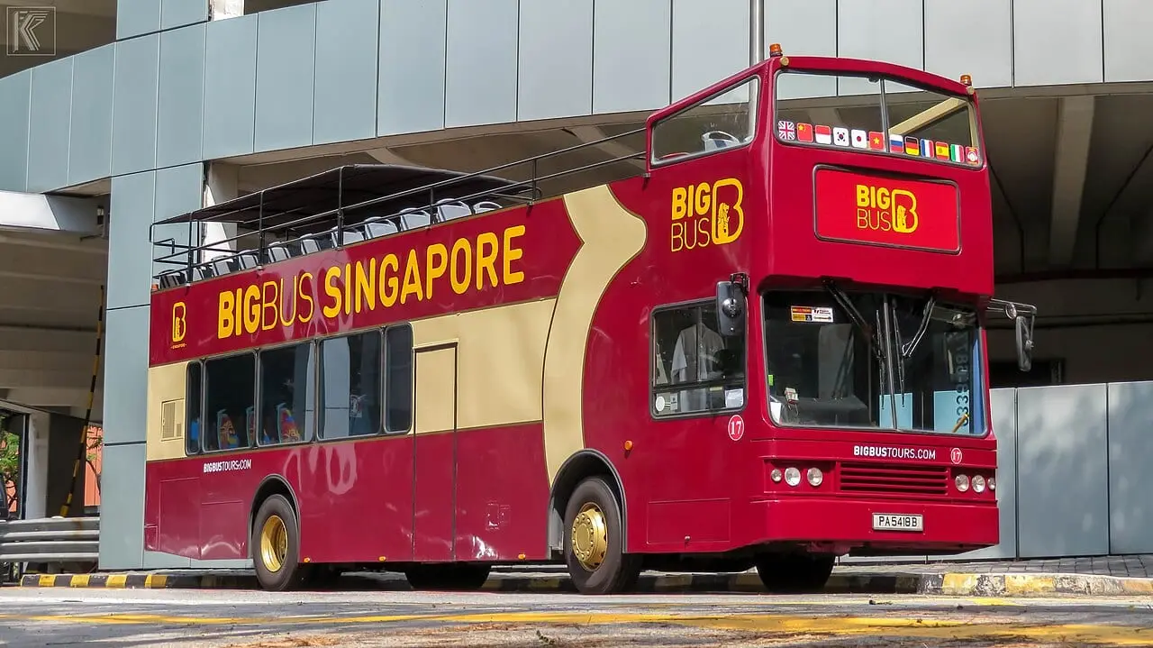 A Big Bus Singapore open-top sightseeing bus