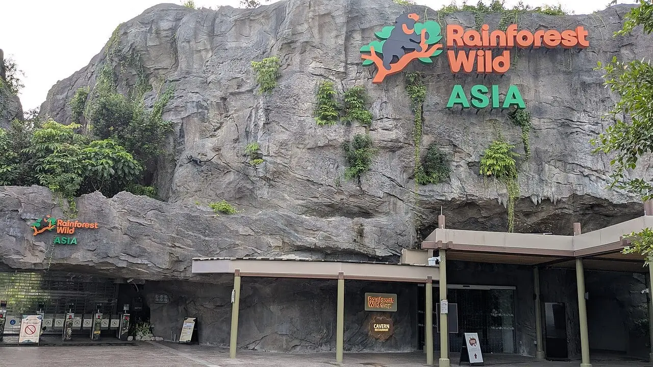 The entrance to Rainforest Wild Asia at Mandai