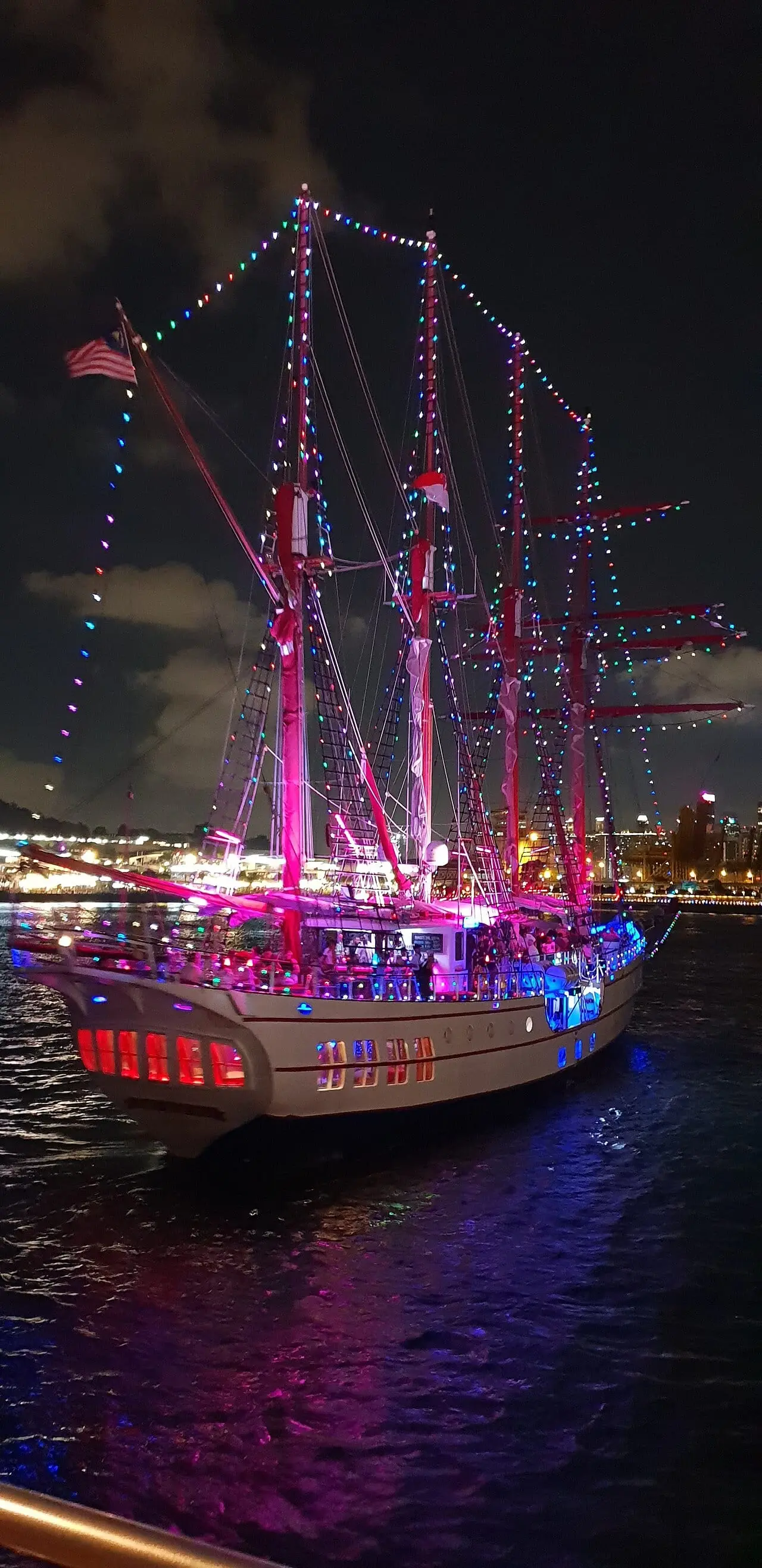 The Royal Albatross lit up at night