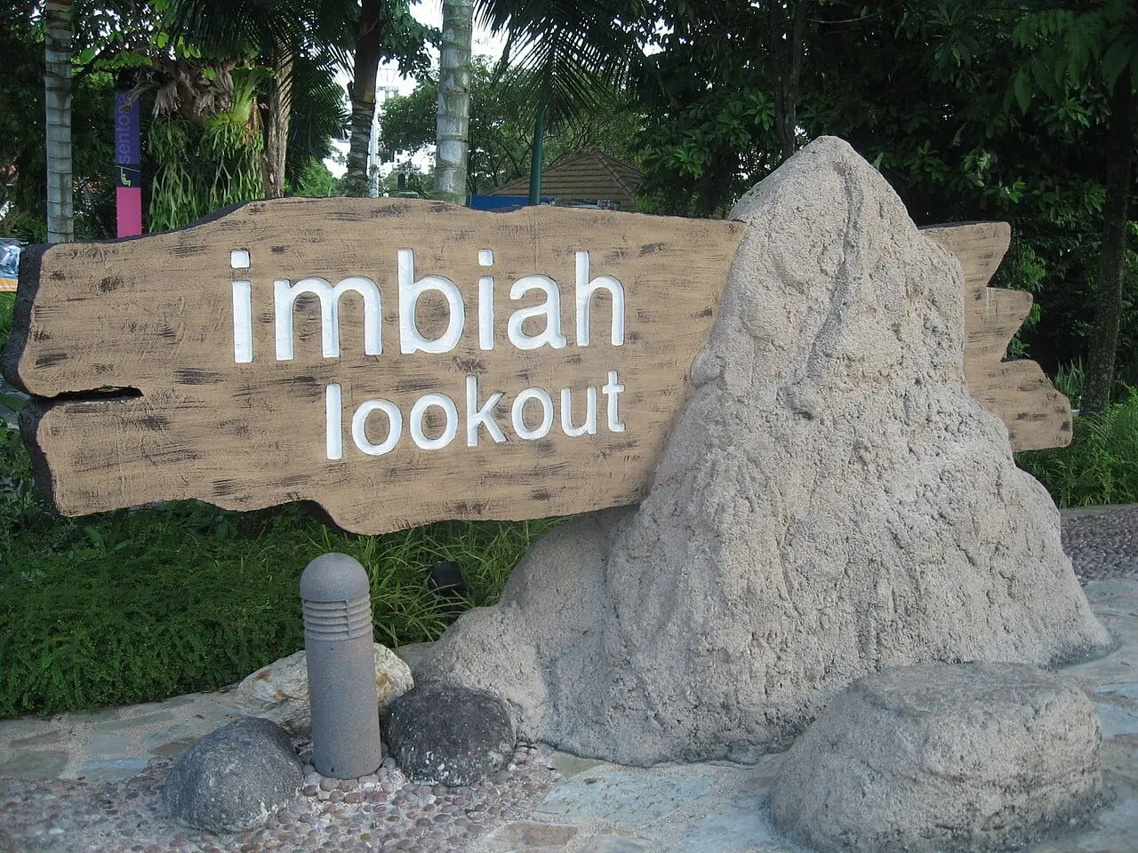 The Imbiah Lookout sign on Sentosa, home of 4D AdventureLand