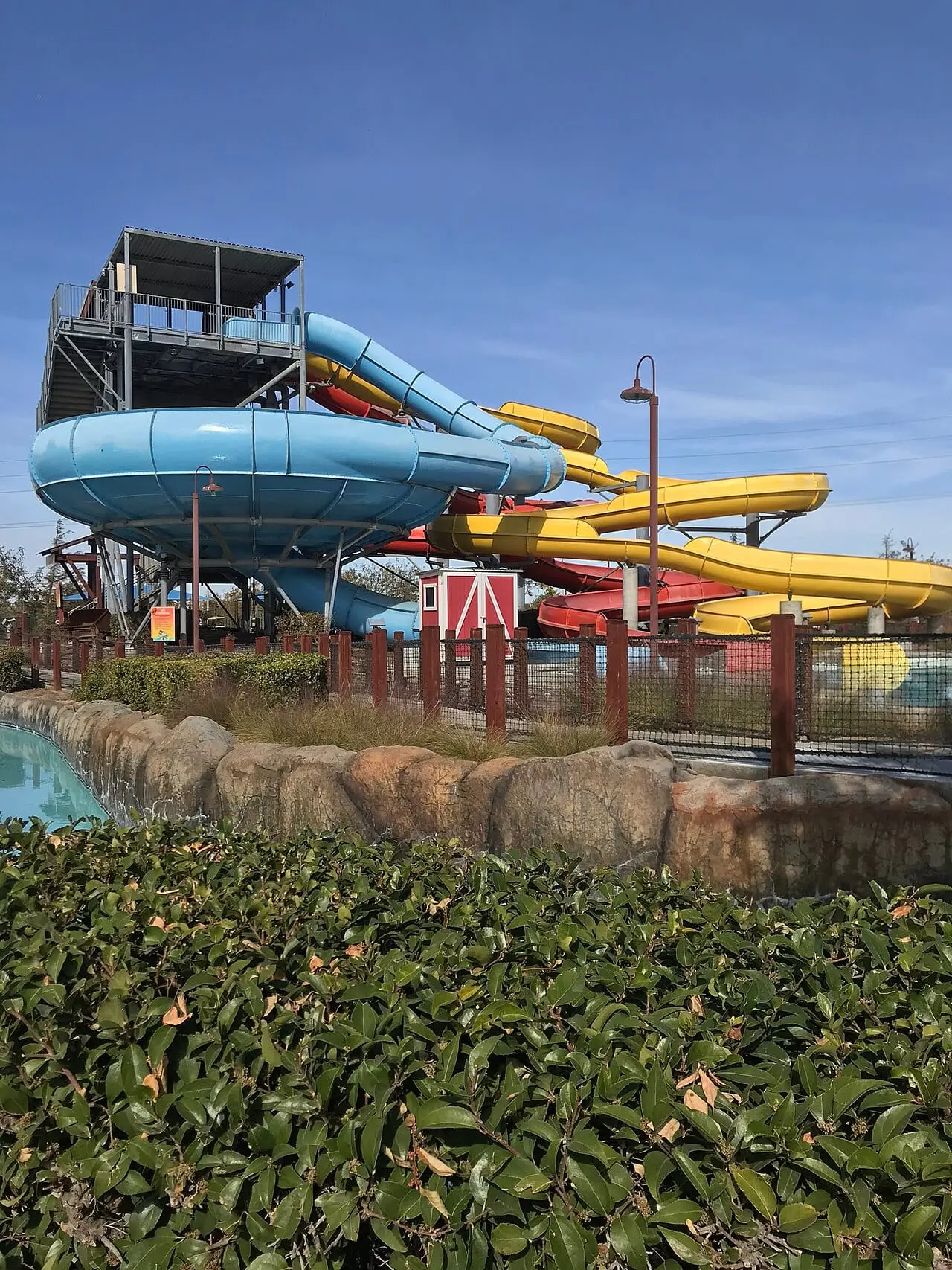 Water slides at a tropical water park