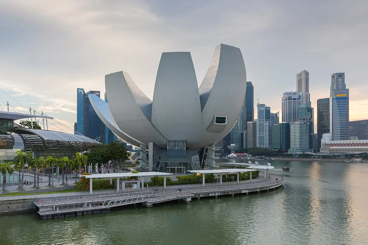 The lotus-shaped ArtScience Museum on Marina Bay