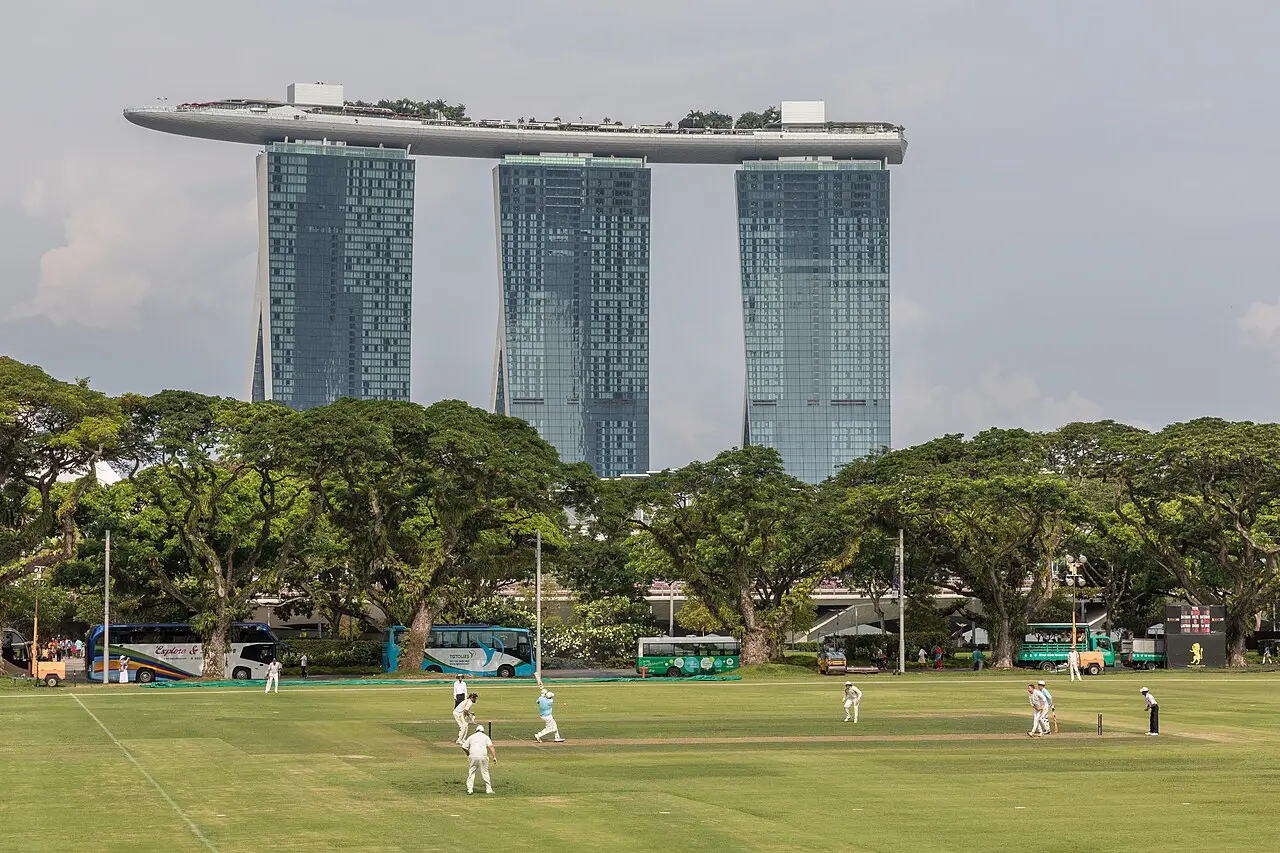The three towers of Marina Bay Sands topped by the SkyPark