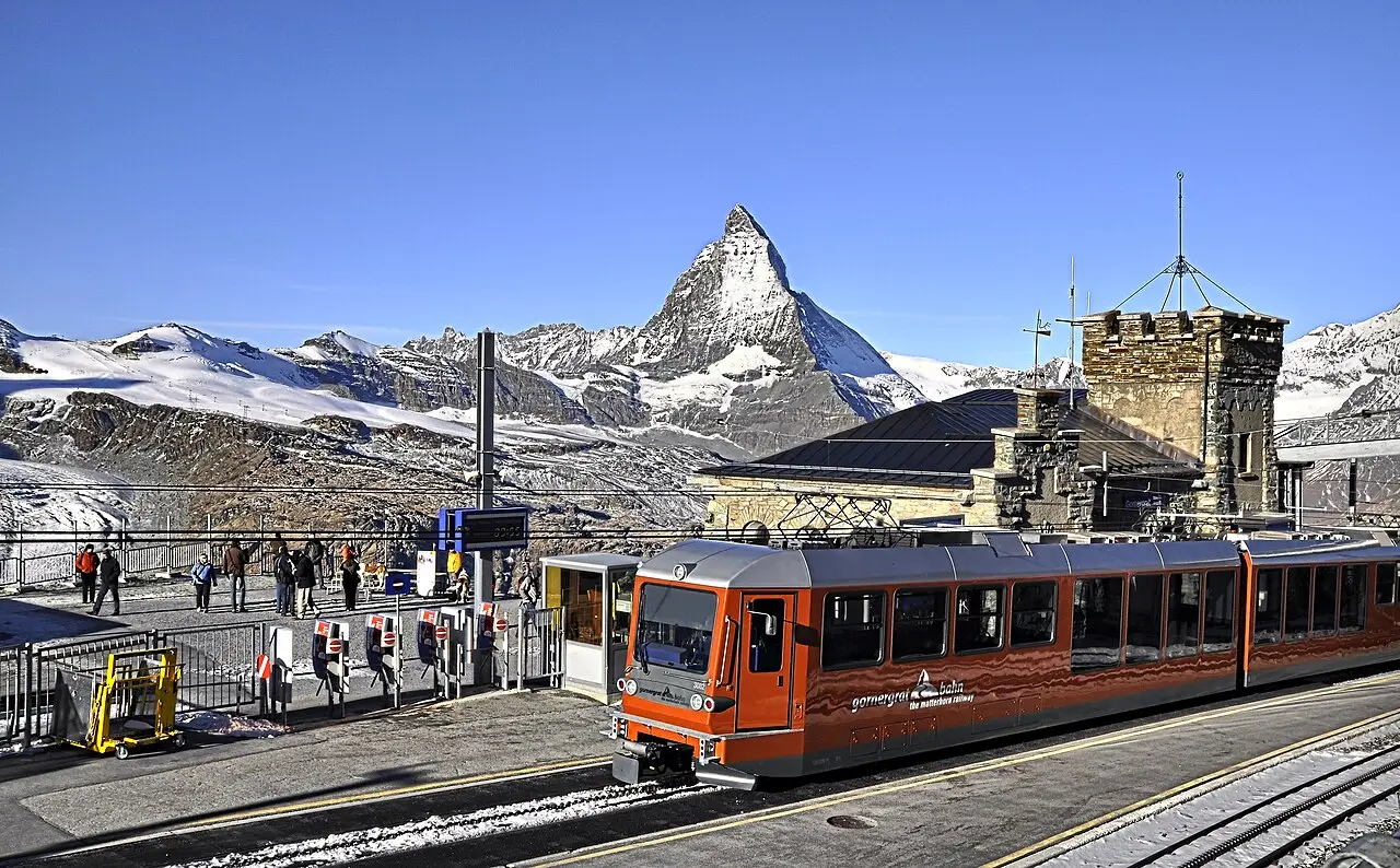 The Gornergrat train and summit hotel