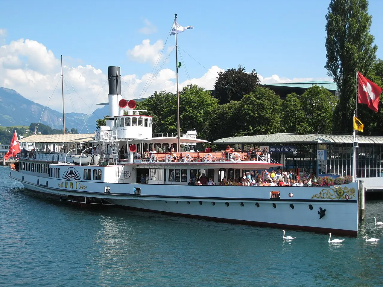 A historic paddle steamer at Lucerne