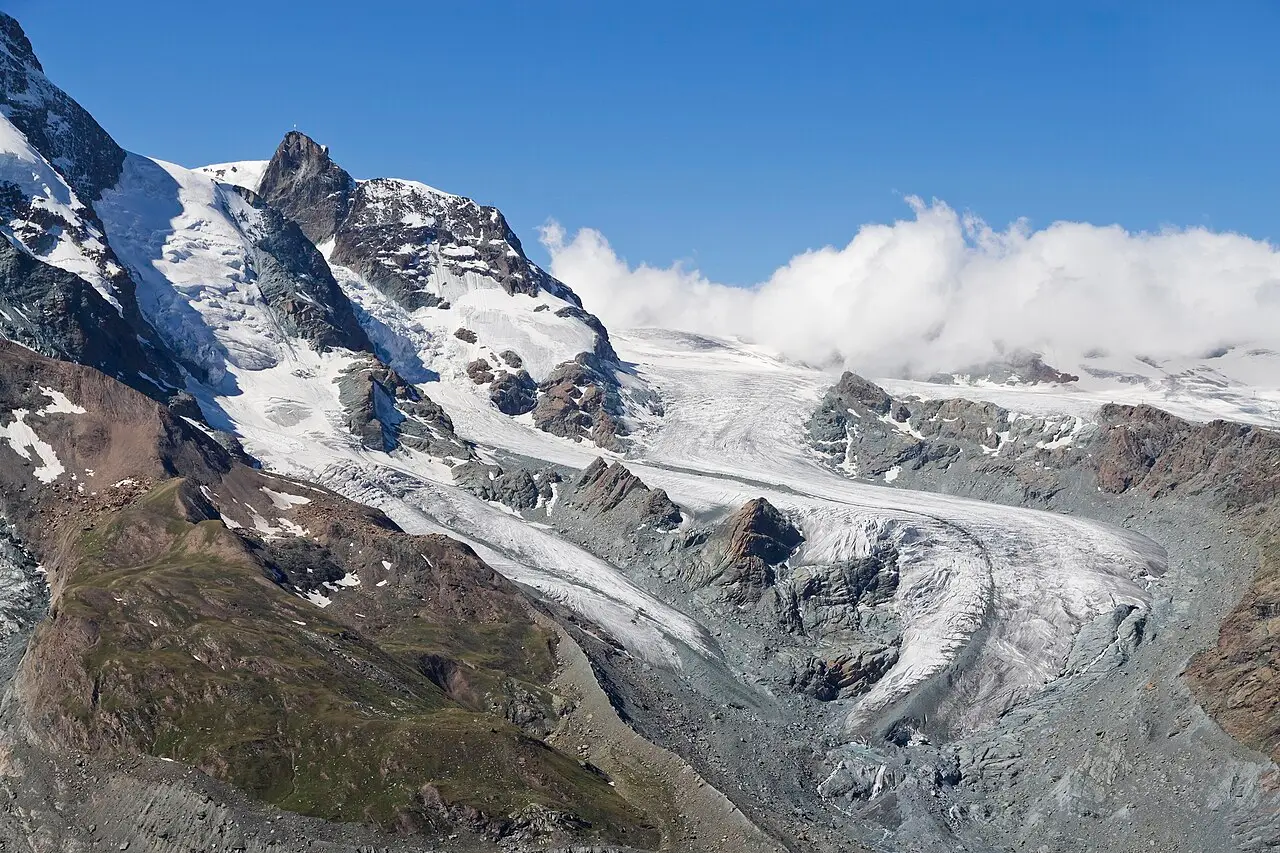 Glaciers and peaks around the Klein Matterhorn