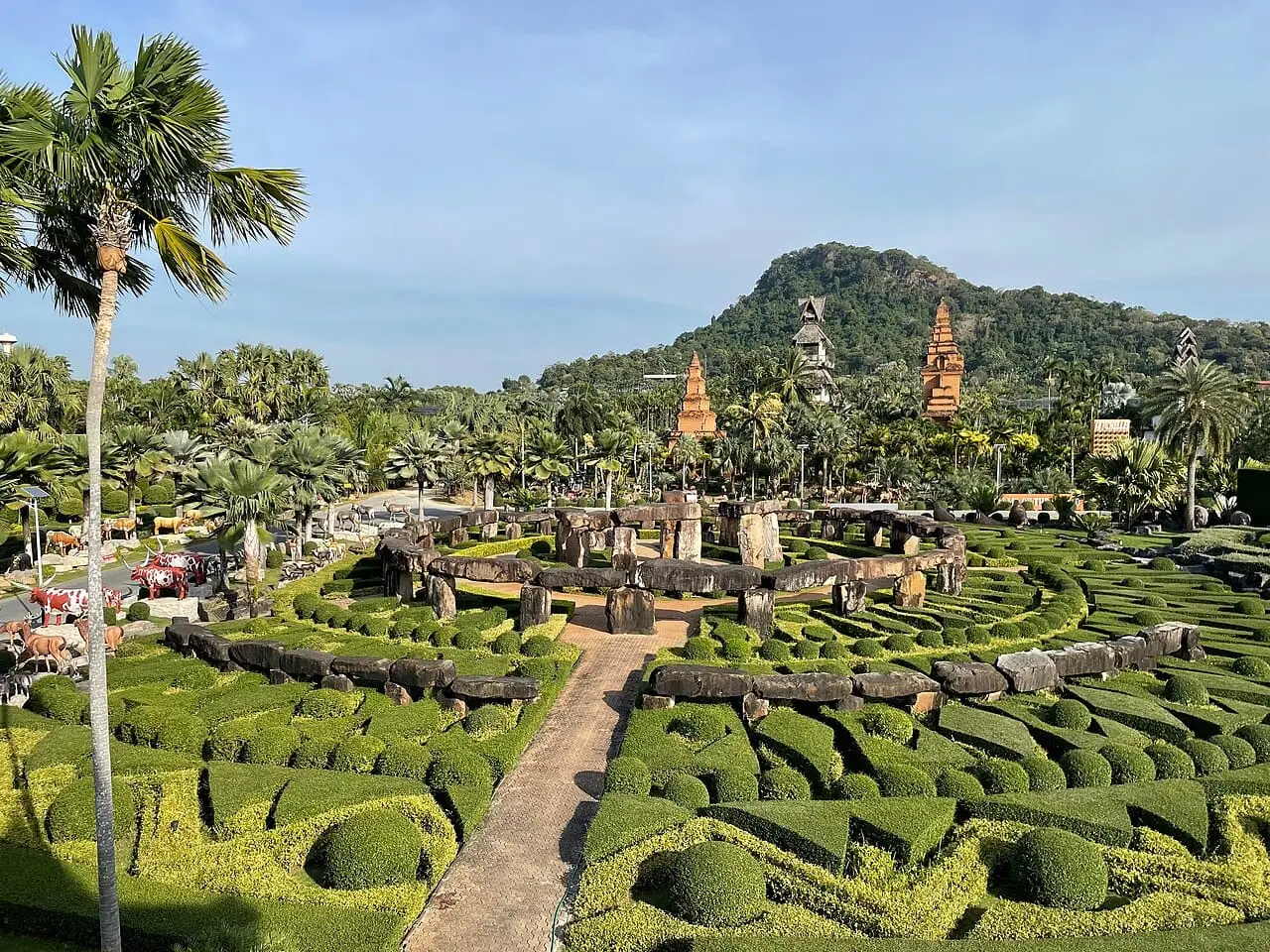 Overview of the landscaped gardens at Nong Nooch