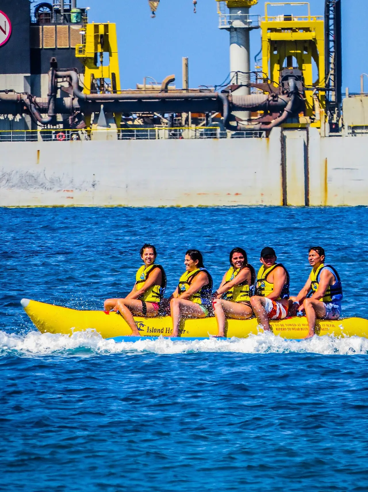 Riders on a banana boat