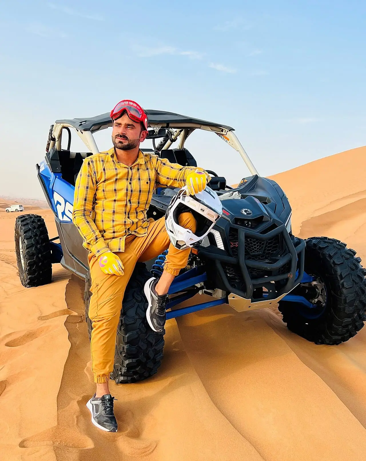 A driver with his dune buggy