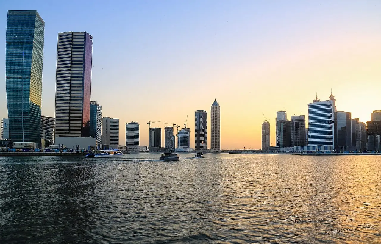 Business Bay at dusk