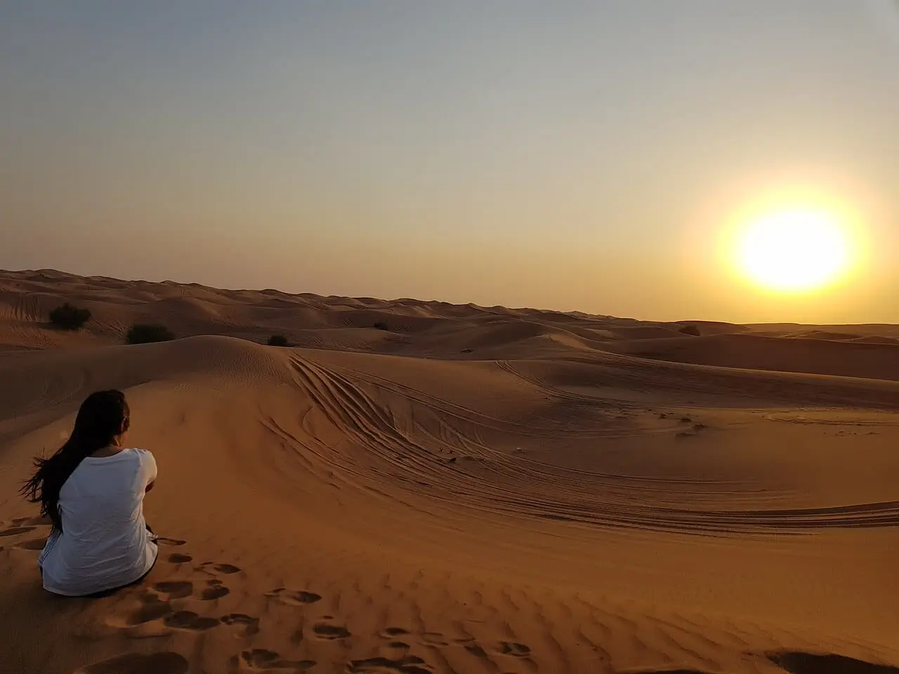 Watching the sun go down over the dunes