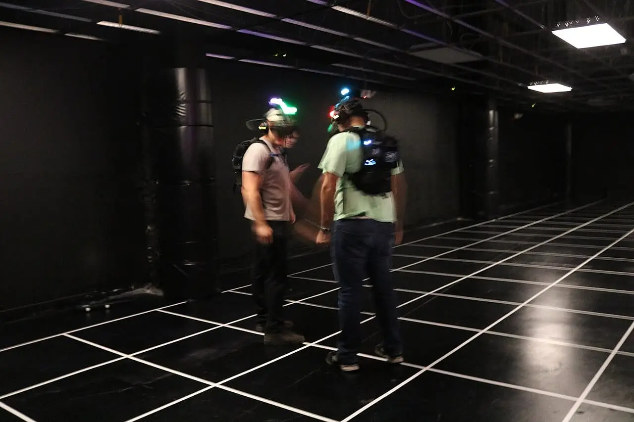 Players in a virtual-reality arena