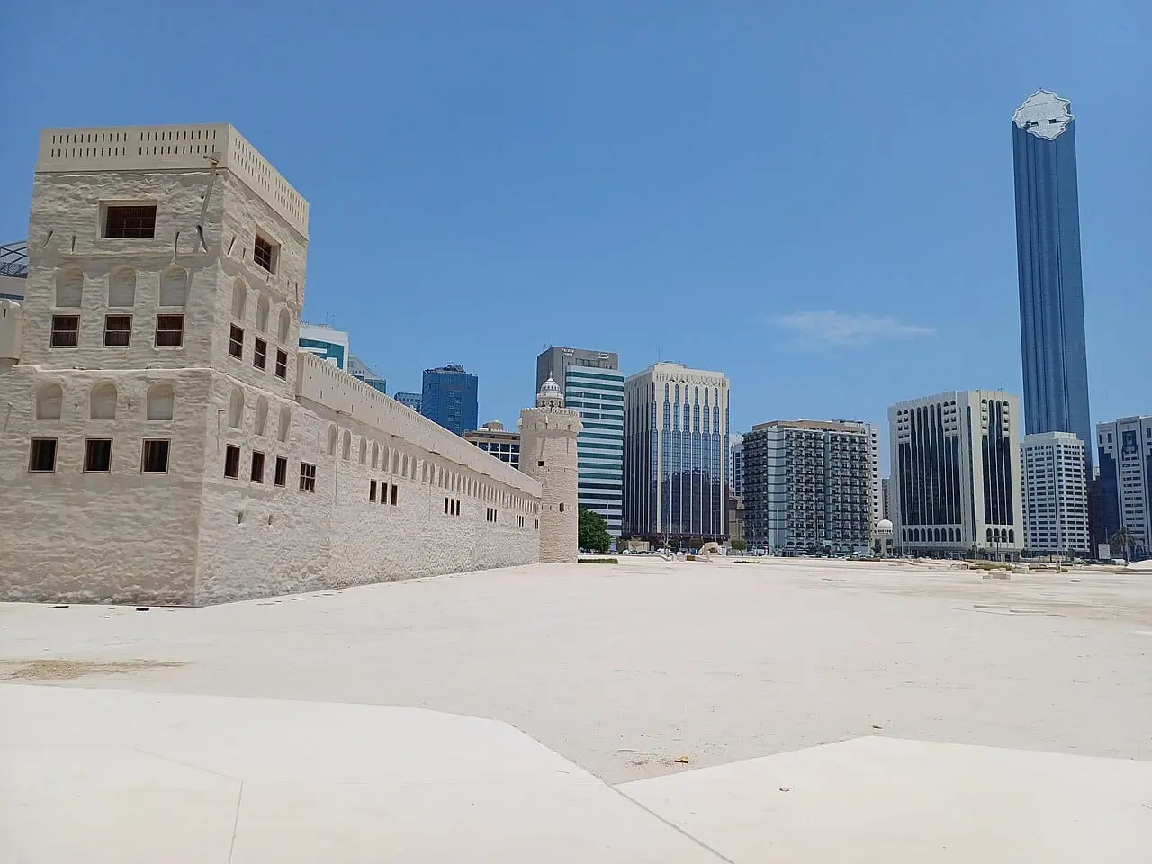 Qasr Al Hosn below Abu Dhabi's towers
