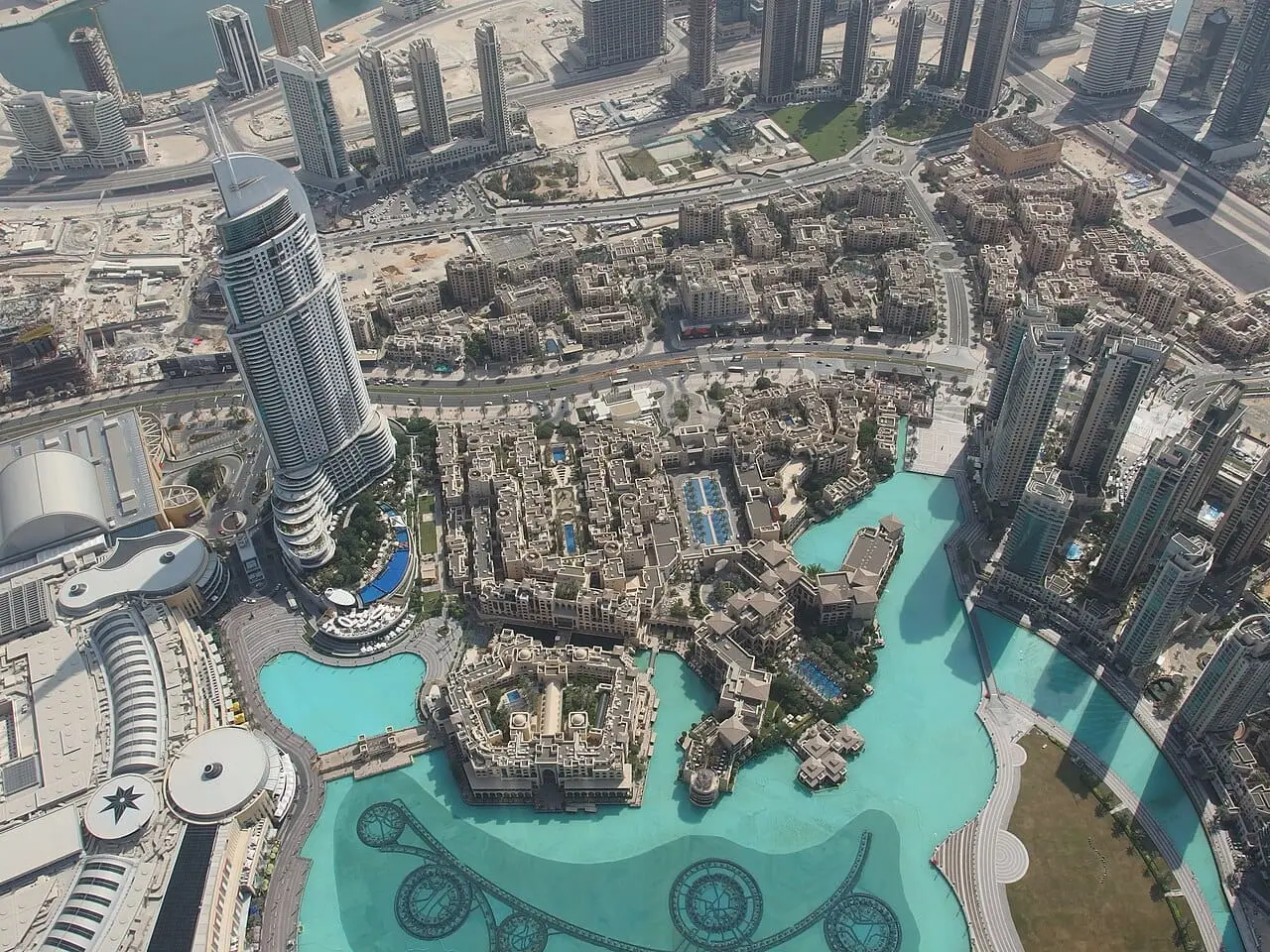 Downtown Dubai seen from high above