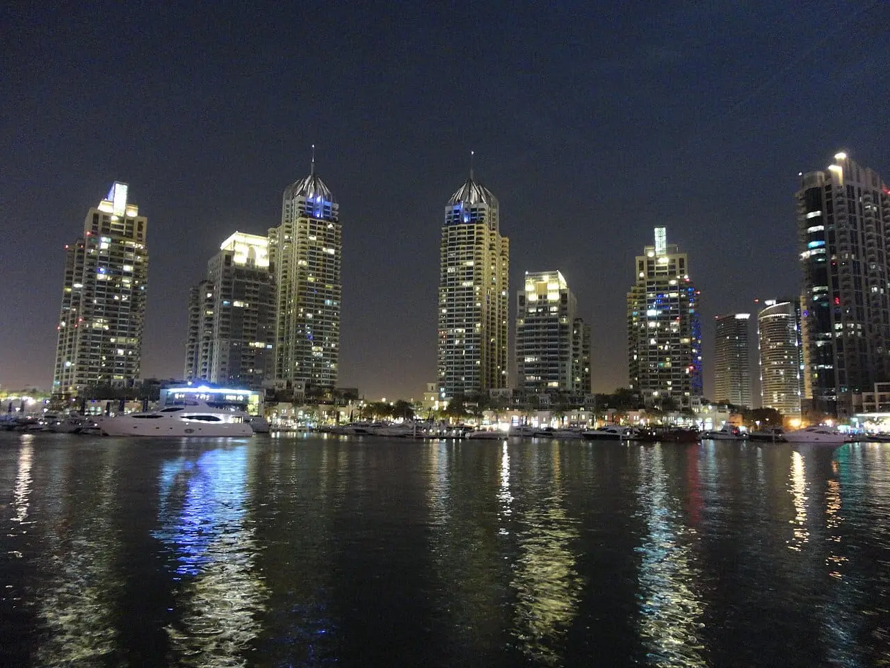 Dubai Marina after dark