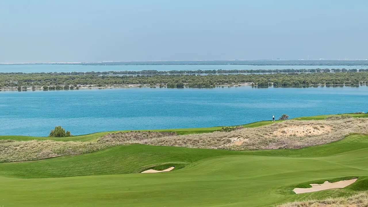 The coast of Yas Island