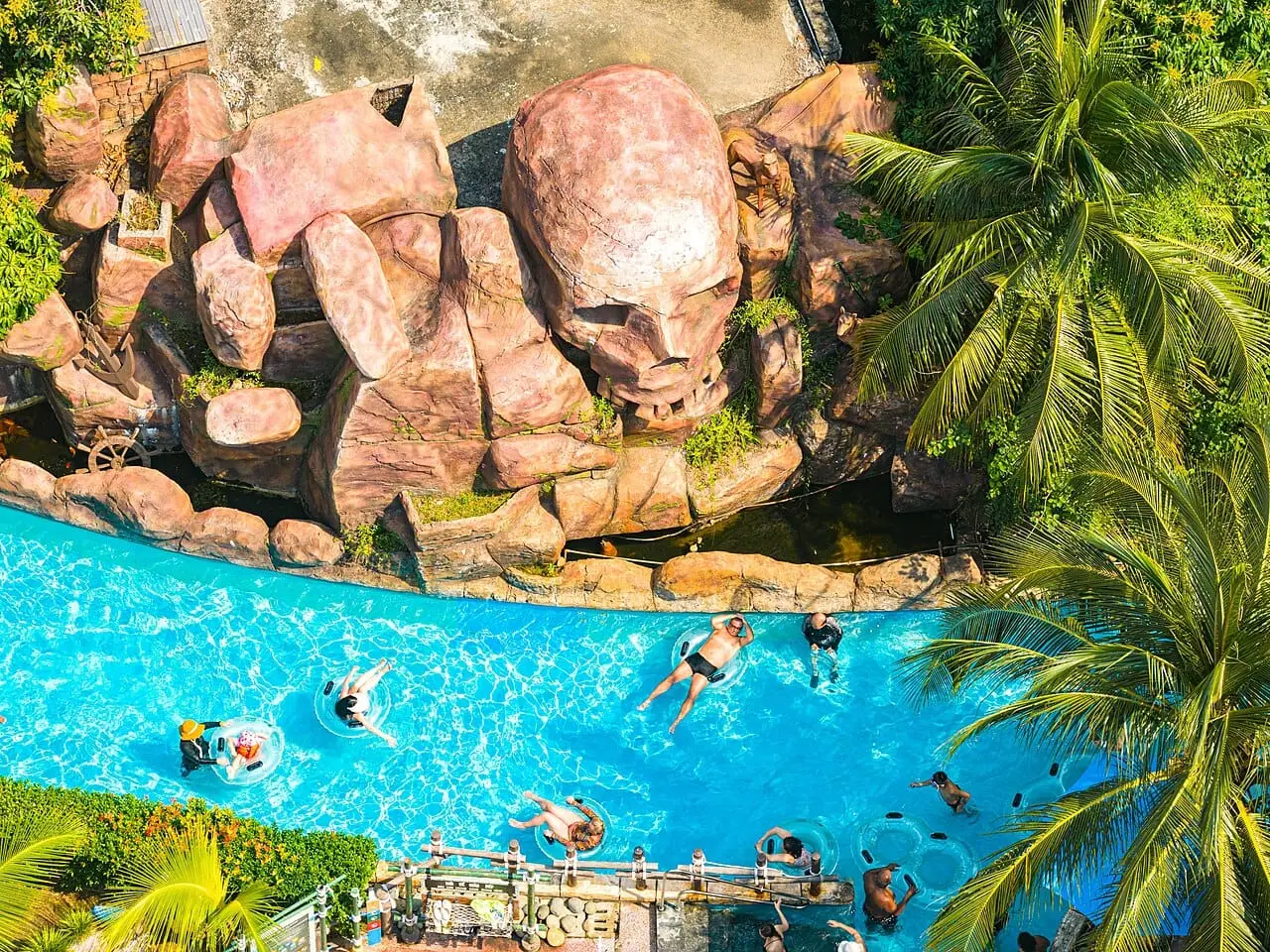 Pools and slides at Aquatopia Water Park on Hon Thom