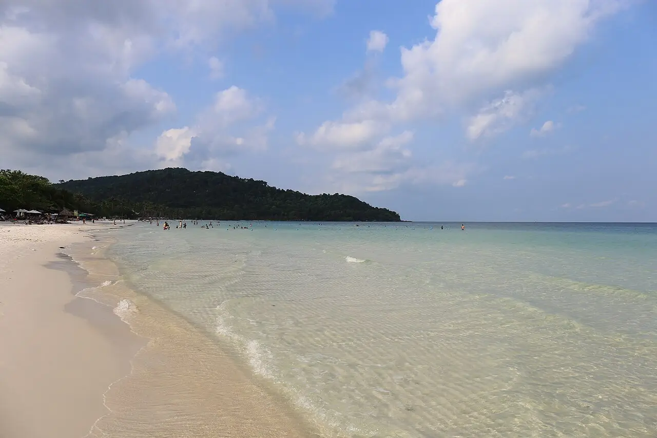 A quiet white-sand beach on Phu Quoc