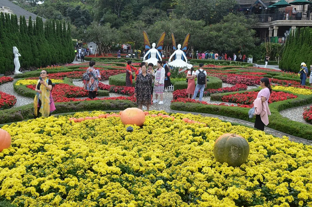 Flower gardens at the top of Ba Na Hills