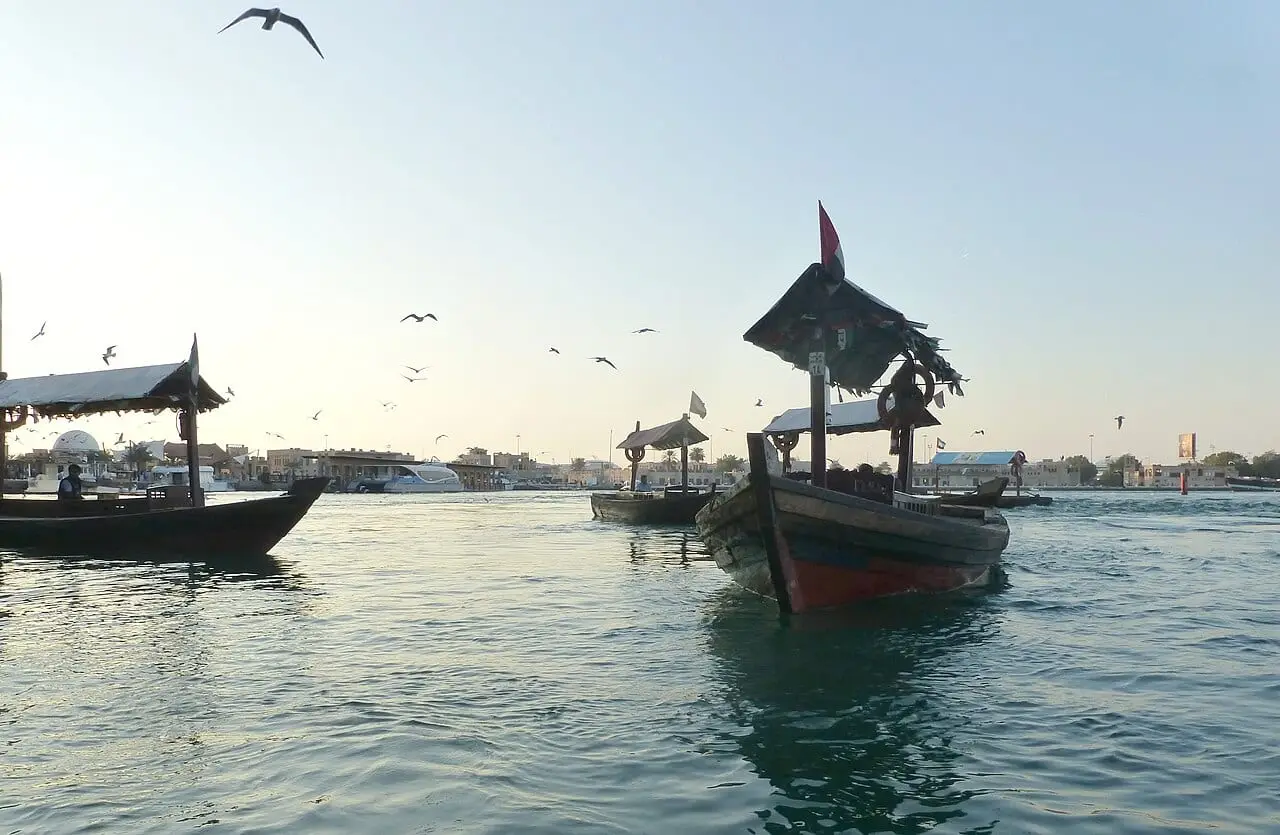 Traditional abra boats on Dubai Creek