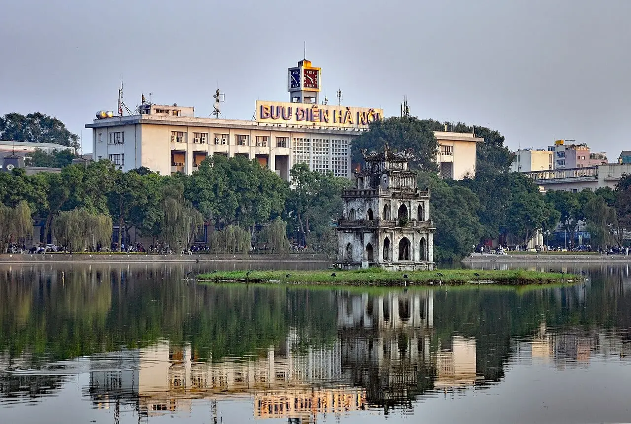 The Turtle Tower on Hoan Kiem Lake, Hanoi