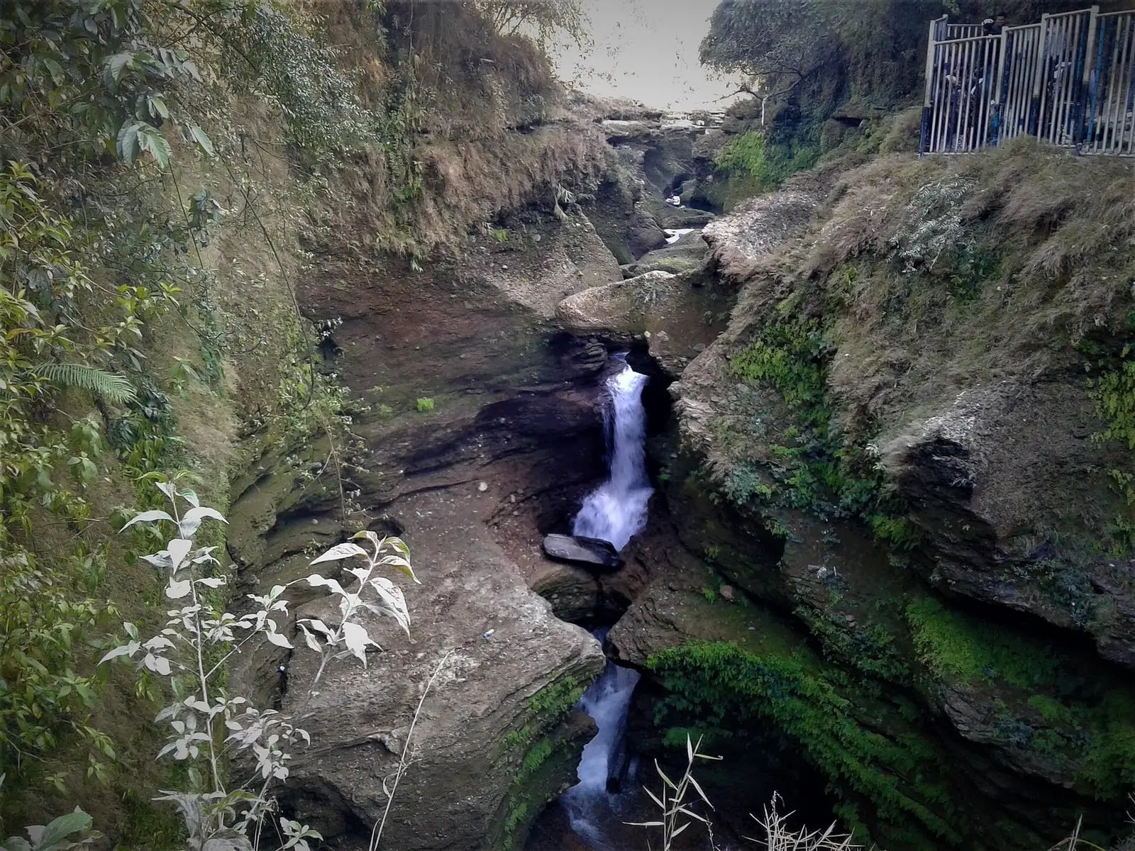 Water rushing into the gorge at Devi's Fall, Pokhara