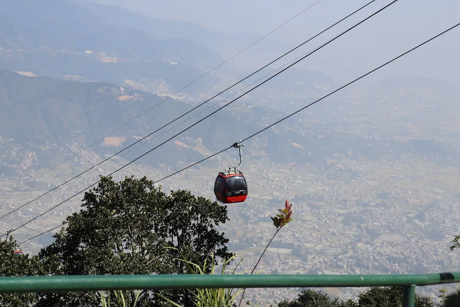 The Chandragiri Hills cable car over the Kathmandu Valley