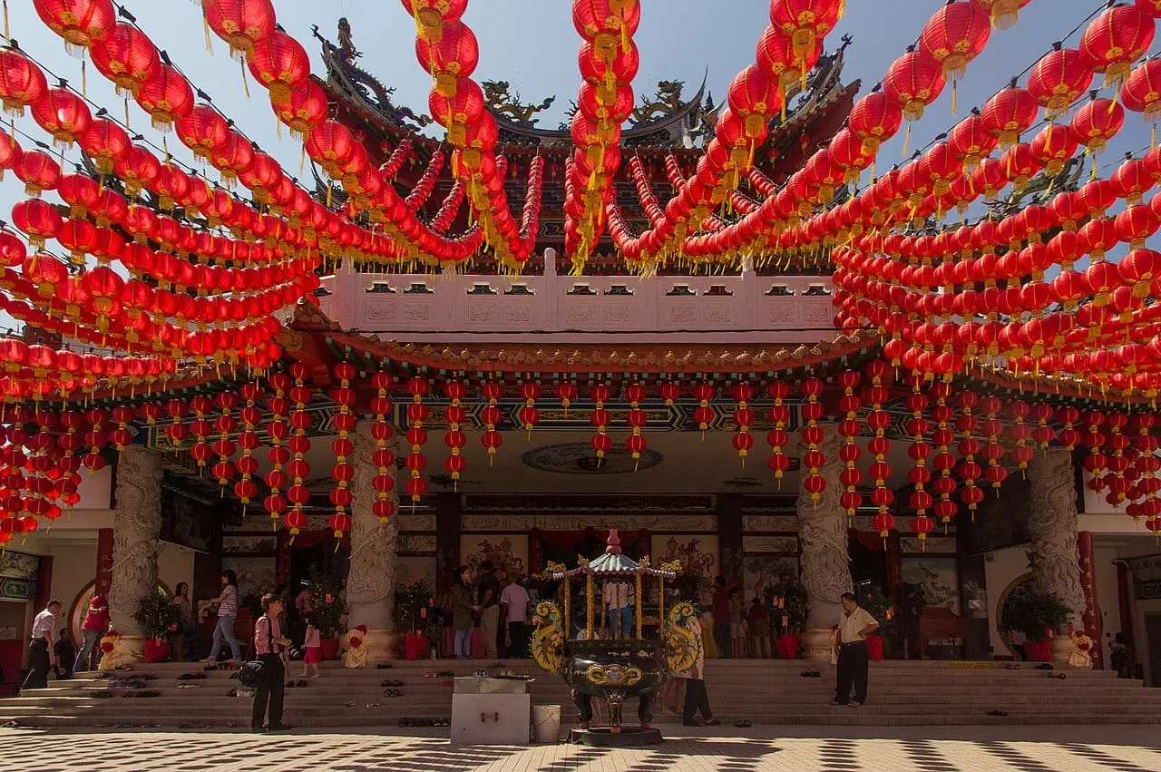 Red lanterns at Thean Hou Temple, Kuala Lumpur