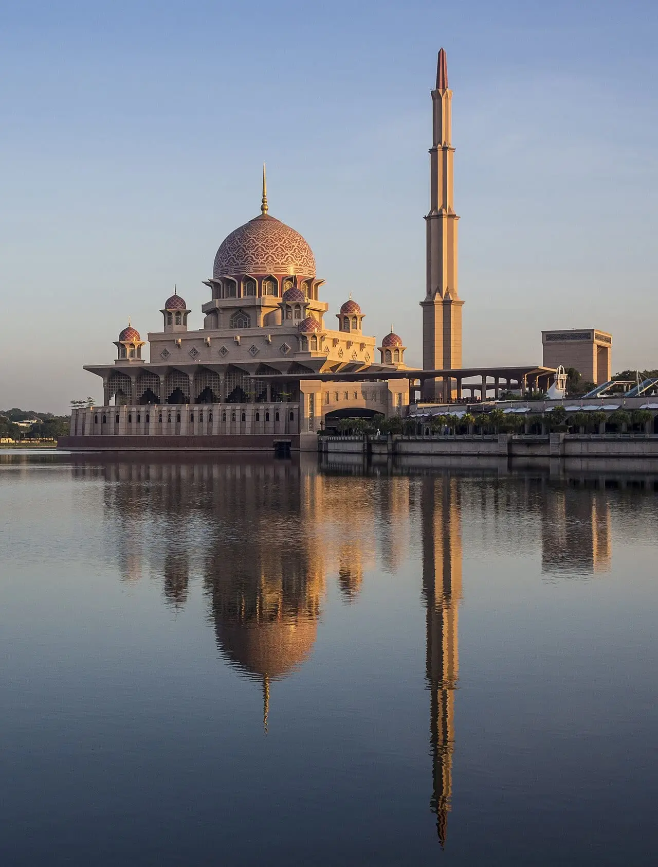 Putra Mosque reflected in the lake at Putrajaya
