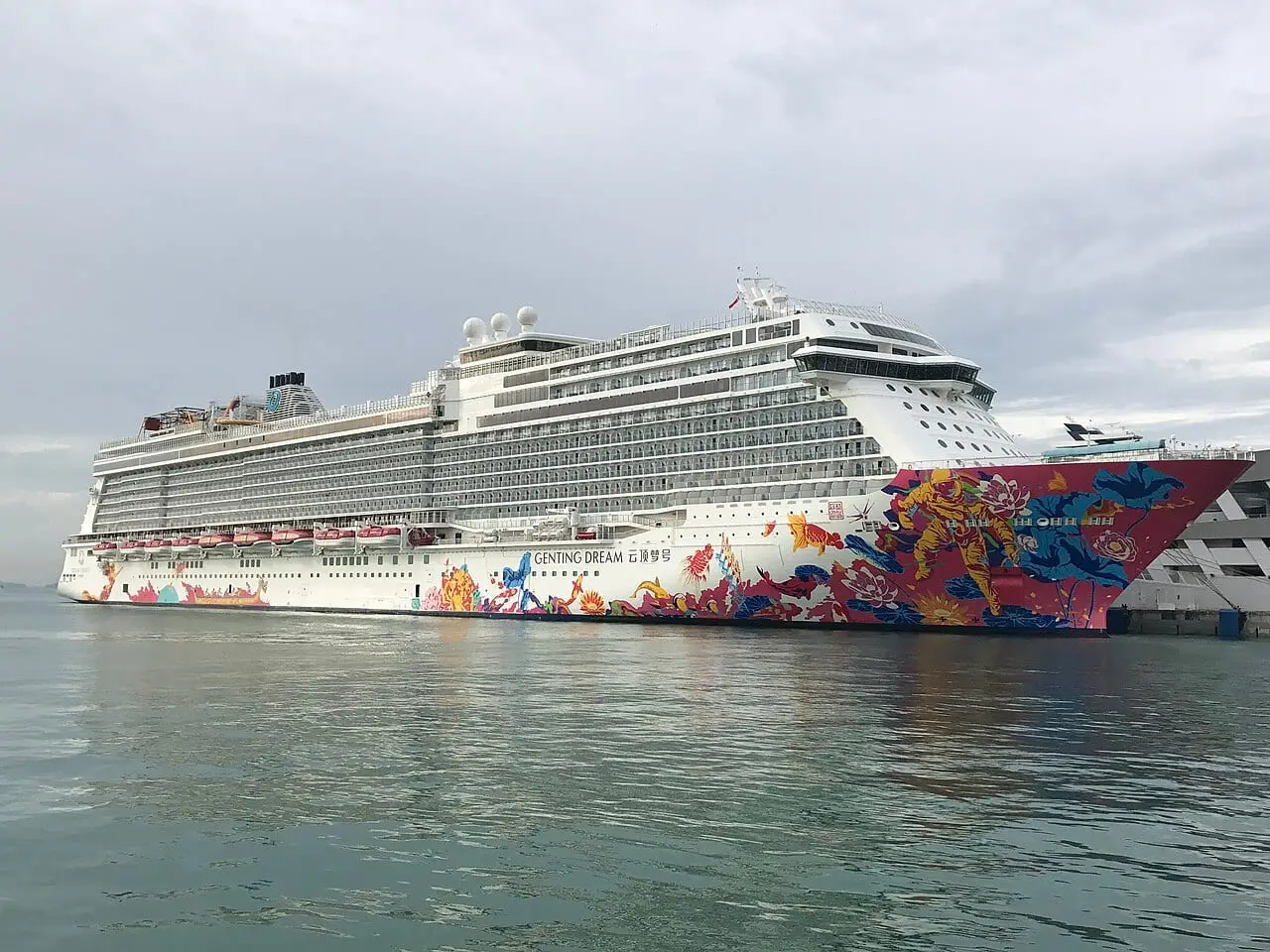 The Genting Dream cruise ship at Marina Bay Cruise Centre, Singapore