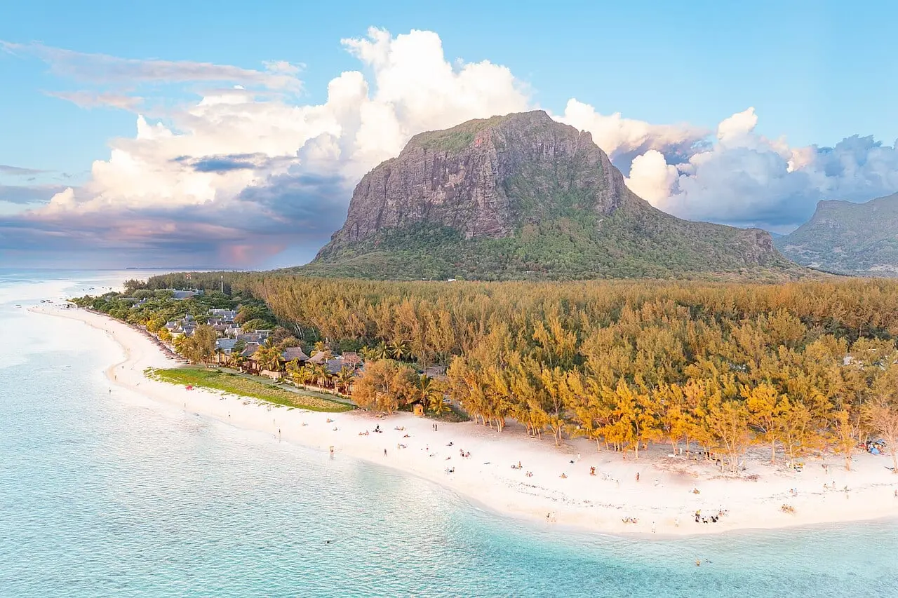 Le Morne beach and mountain, Mauritius