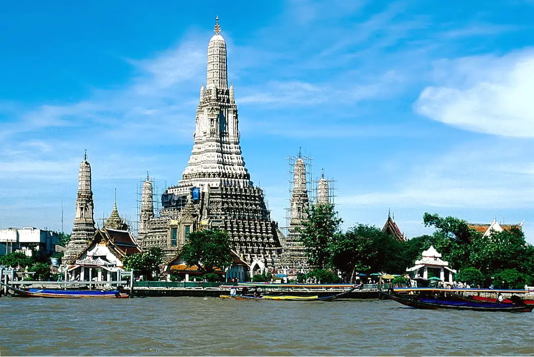 Wat Arun, the Temple of Dawn, seen from the Chao Phraya River