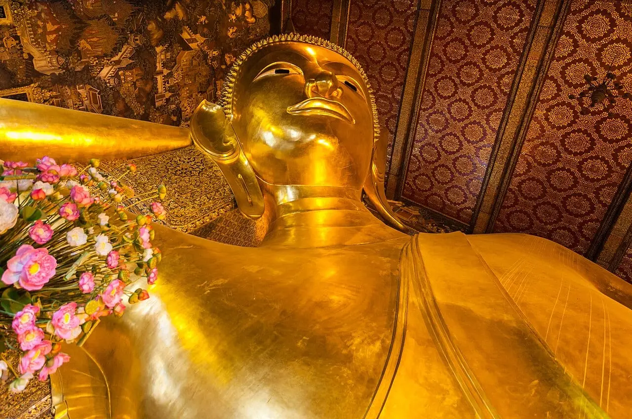 The golden Reclining Buddha at Wat Pho, Bangkok