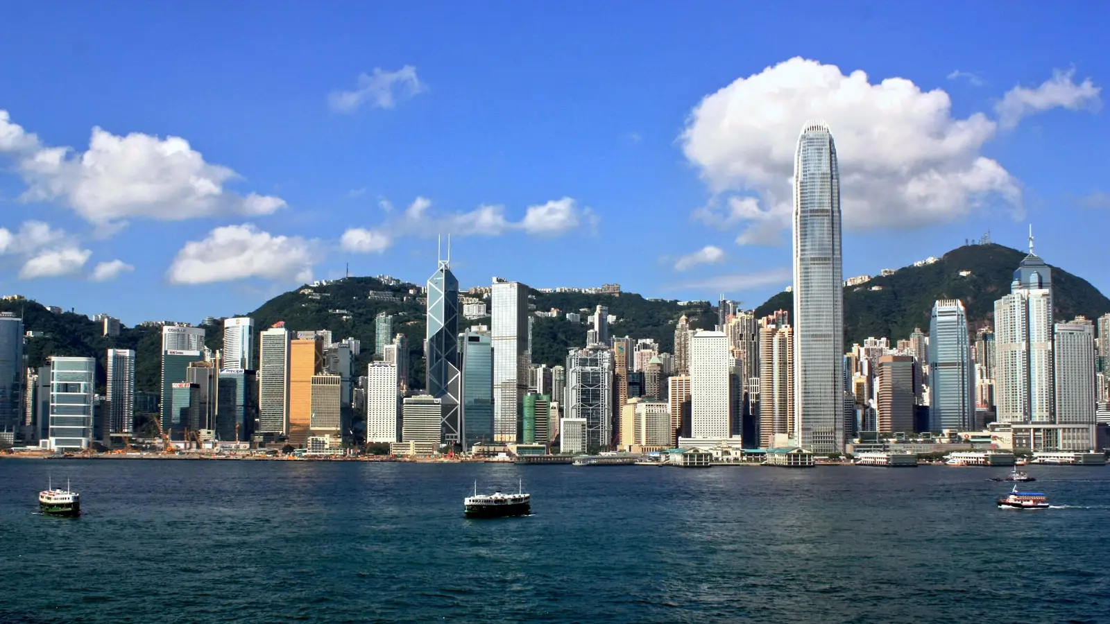 Hong Kong Island's skyline across Victoria Harbour