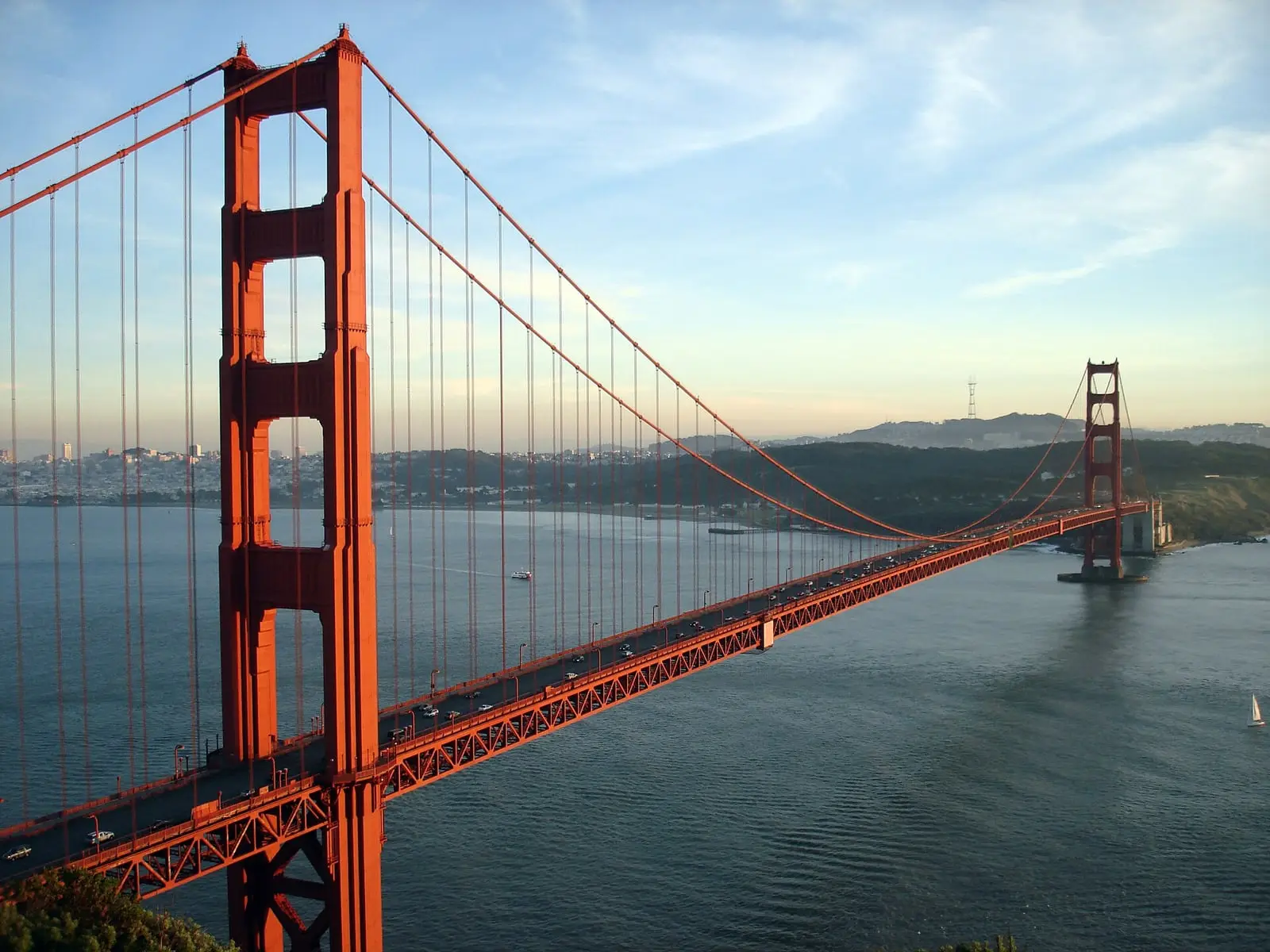 The Golden Gate Bridge in San Francisco in evening light